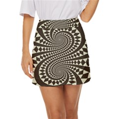 Retro-form-shape-abstract Mini Front Wrap Skirt