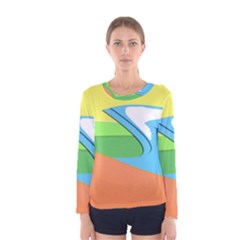 Waves-beach-sun-sea-water-sky Women s Long Sleeve Tee