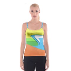 Waves-beach-sun-sea-water-sky Spaghetti Strap Top