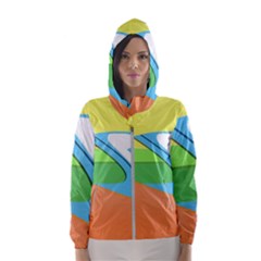 Waves-beach-sun-sea-water-sky Women s Hooded Windbreaker