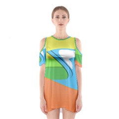 Waves-beach-sun-sea-water-sky Shoulder Cutout One Piece Dress