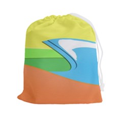 Waves-beach-sun-sea-water-sky Drawstring Pouch (2xl)