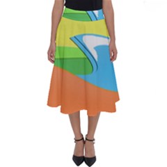 Waves-beach-sun-sea-water-sky Perfect Length Midi Skirt by Jancukart