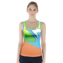 Waves-beach-sun-sea-water-sky Racer Back Sports Top