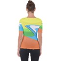 Waves-beach-sun-sea-water-sky Shoulder Cut Out Short Sleeve Top View2