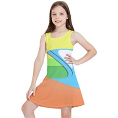 Waves-beach-sun-sea-water-sky Kids  Lightweight Sleeveless Dress by Jancukart