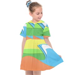 Waves-beach-sun-sea-water-sky Kids  Sailor Dress