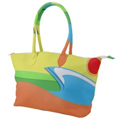 Waves-beach-sun-sea-water-sky Canvas Shoulder Bag