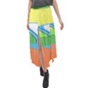 Waves-beach-sun-sea-water-sky Velour Split Maxi Skirt View1