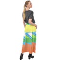 Waves-beach-sun-sea-water-sky Velour Split Maxi Skirt View2