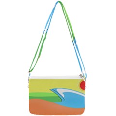 Waves-beach-sun-sea-water-sky Double Gusset Crossbody Bag