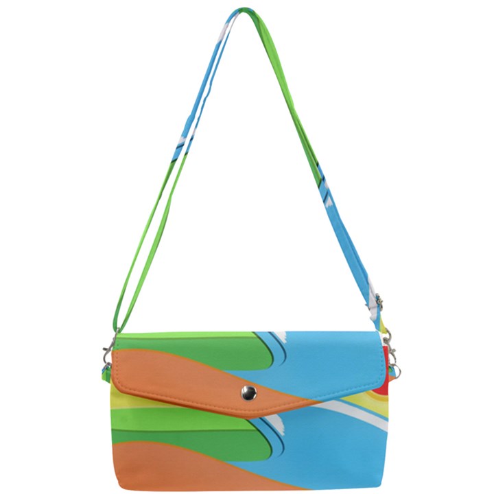 Waves-beach-sun-sea-water-sky Removable Strap Clutch Bag