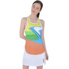 Waves-beach-sun-sea-water-sky Racer Back Mesh Tank Top