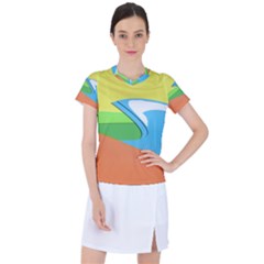 Waves-beach-sun-sea-water-sky Women s Sports Top by Jancukart