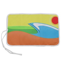 Waves-beach-sun-sea-water-sky Pen Storage Case (l)