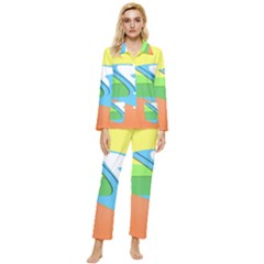 Waves-beach-sun-sea-water-sky Womens  Long Sleeve Velvet Pocket Pajamas Set