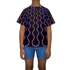 Pattern Abstract Wwallpaper Waves Kids  Short Sleeve Swimwear