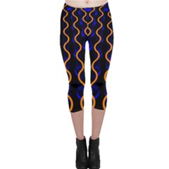 Pattern Abstract Wwallpaper Waves Capri Leggings  by Jancukart