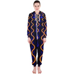 Pattern Abstract Wwallpaper Waves Hooded Jumpsuit (ladies) by Jancukart