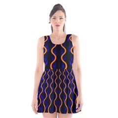 Pattern Abstract Wwallpaper Waves Scoop Neck Skater Dress