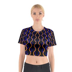 Pattern Abstract Wwallpaper Waves Cotton Crop Top