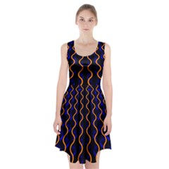 Pattern Abstract Wwallpaper Waves Racerback Midi Dress