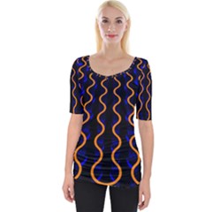 Pattern Abstract Wwallpaper Waves Wide Neckline Tee