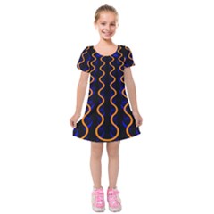 Pattern Abstract Wwallpaper Waves Kids  Short Sleeve Velvet Dress