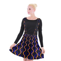 Pattern Abstract Wwallpaper Waves Suspender Skater Skirt