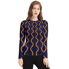 Pattern Abstract Wwallpaper Waves Women s Long Sleeve Rash Guard