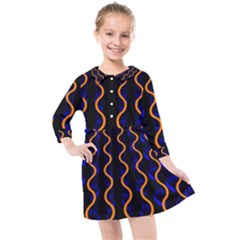 Pattern Abstract Wwallpaper Waves Kids  Quarter Sleeve Shirt Dress