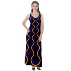 Pattern Abstract Wwallpaper Waves Sleeveless Velour Maxi Dress