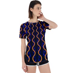 Pattern Abstract Wwallpaper Waves Perpetual Short Sleeve T-shirt