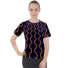 Pattern Abstract Wwallpaper Waves Women s Sport Raglan Tee