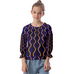 Pattern Abstract Wwallpaper Waves Kids  Cuff Sleeve Top