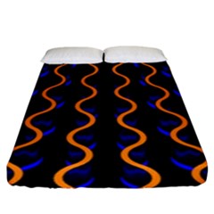 Pattern Abstract Wallpaper Waves Fitted Sheet (king Size)