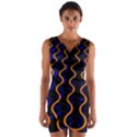 Pattern Abstract Wallpaper Waves Wrap Front Bodycon Dress View1