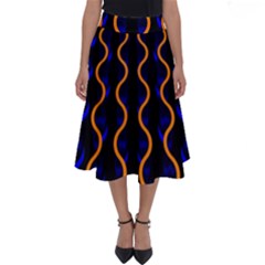 Pattern Abstract Wallpaper Waves Perfect Length Midi Skirt