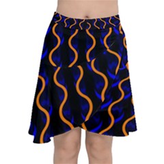 Pattern Abstract Wallpaper Waves Chiffon Wrap Front Skirt