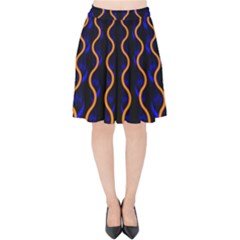 Pattern Abstract Wallpaper Waves Velvet High Waist Skirt