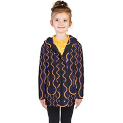 Pattern Abstract Wallpaper Waves Kids  Double Breasted Button Coat