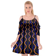 Pattern Abstract Wallpaper Waves Cutout Spaghetti Strap Chiffon Dress