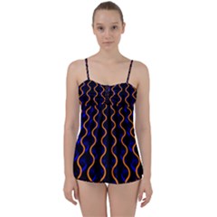 Pattern Abstract Wallpaper Waves Babydoll Tankini Set