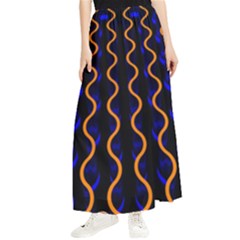 Pattern Abstract Wallpaper Waves Maxi Chiffon Skirt by Jancukart