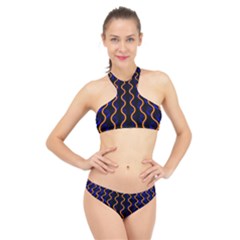 Pattern Abstract Wallpaper Waves High Neck Bikini Set