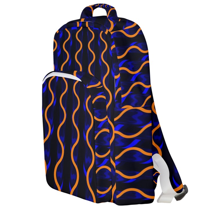 Pattern Abstract Wallpaper Waves Double Compartment Backpack