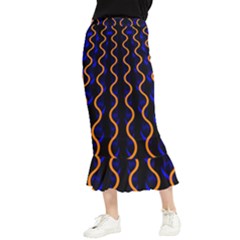 Pattern Abstract Wallpaper Waves Maxi Fishtail Chiffon Skirt by Jancukart