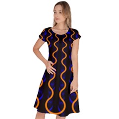 Pattern Abstract Wallpaper Waves Classic Short Sleeve Dress