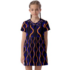 Pattern Abstract Wallpaper Waves Kids  Asymmetric Collar Dress