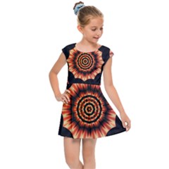 Digital Art Art Artwork Abstract Kids  Cap Sleeve Dress